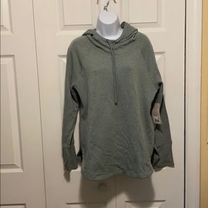 Green High Neck Sweatshirt with Hood
